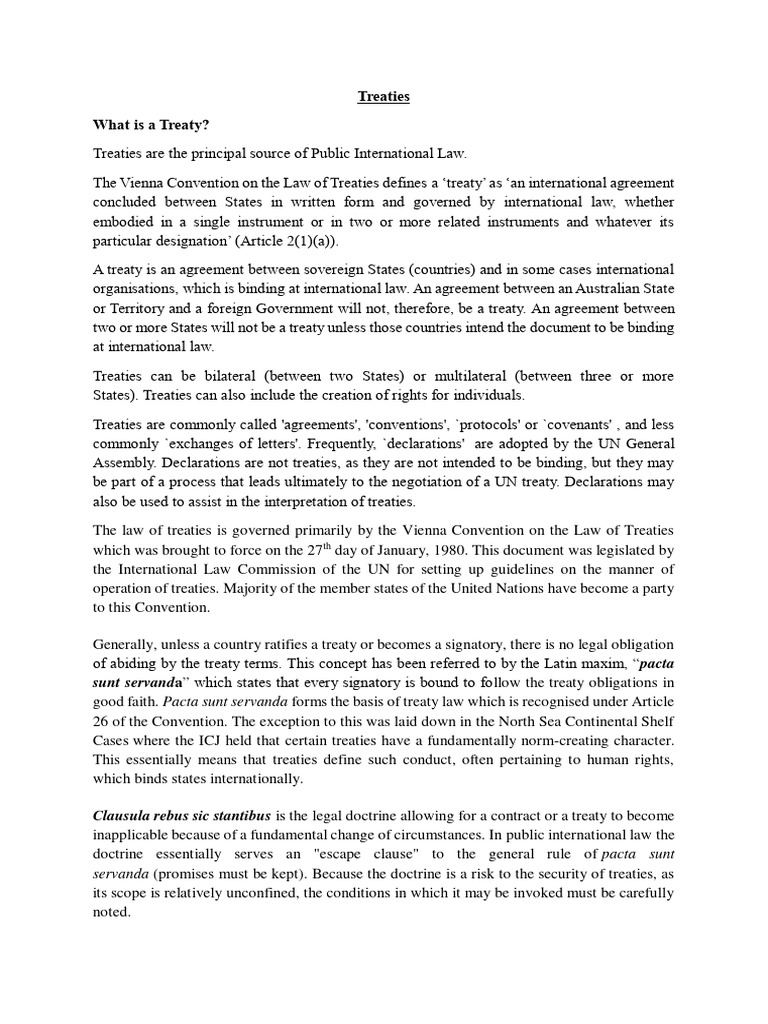 Unit IV - Treaties and Intervention | PDF | Treaty | International Law