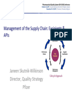 Management of Supply Chain (APIs and Excipients)
