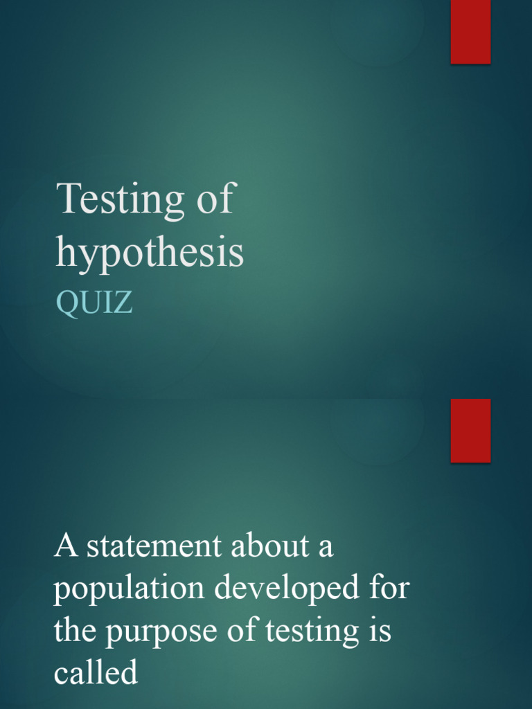 MCQ Unit 1 PDF Statistical Hypothesis Testing Student's T Test