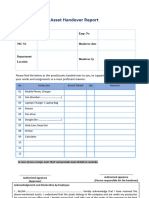 Asset Handover Report