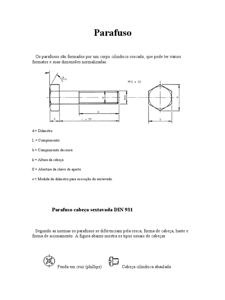 Parafuso | PDF | Parafuso | Engenharia Mecânica
