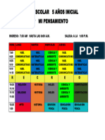 HORARIO 5to Secundaria