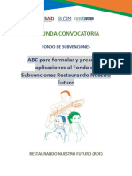 ABC para Formular y Presentar Aplicaciones Al Fondo de Subvenciones Restaurando Nuestro Futuro