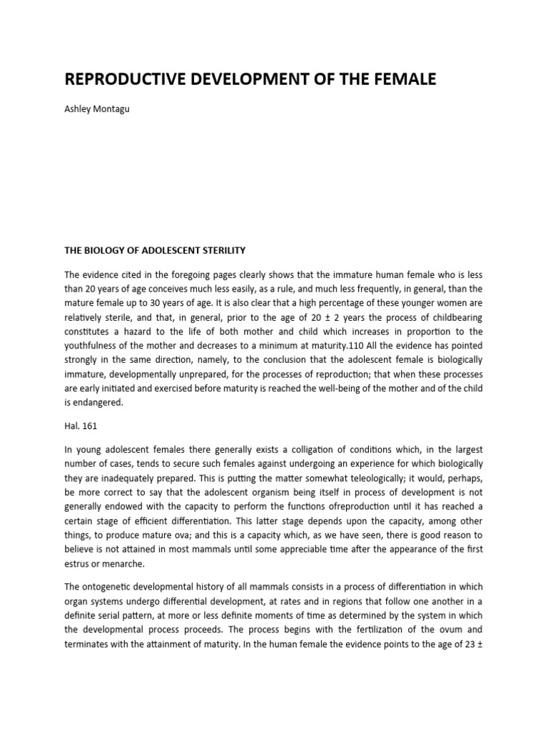 Adolescent Female Reproductive Development | PDF | Menstrual Cycle ...