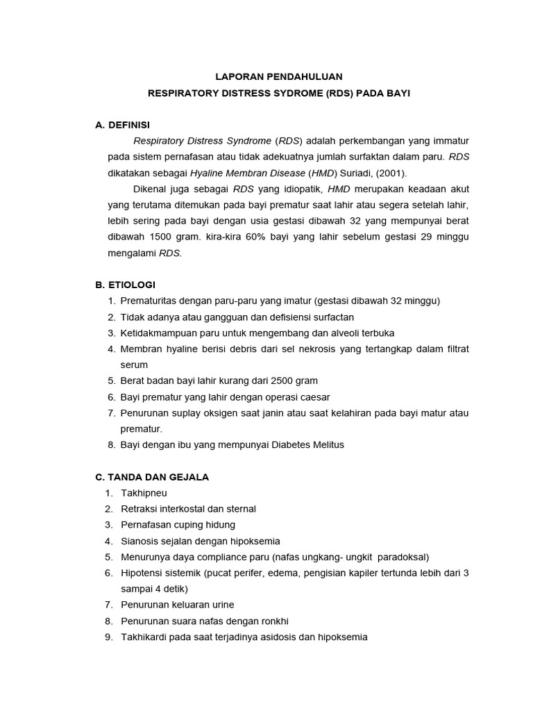 RDS pada Bayi Prematur | PDF