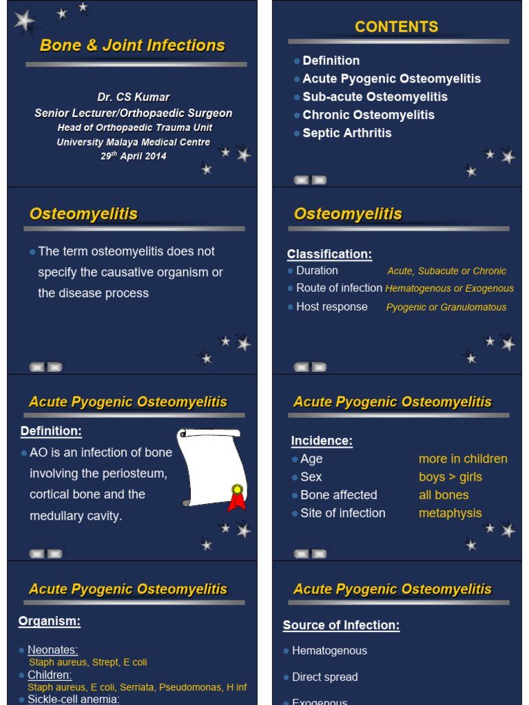 Infections of Bones and Joints - Converted 2 | PDF | Sepsis | Arthritis