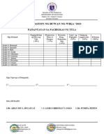 Buwan NG Wika Rubrics