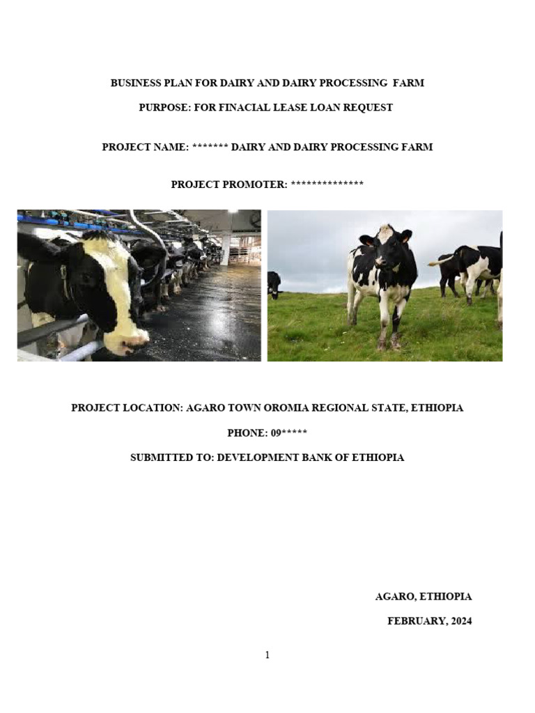 Dairy Farm And Processing Business Plan Pdf Investing Discounted 