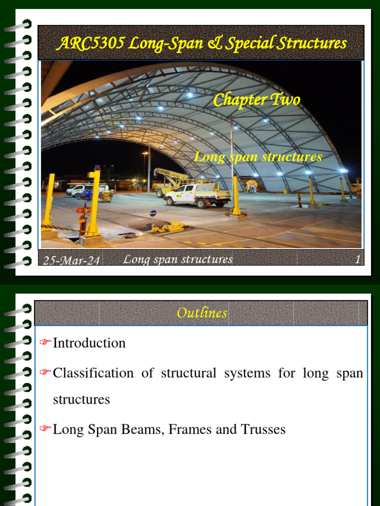 Long Span Structures Overview Guide | PDF | Beam (Structure) | Truss