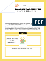 Film Adaptation Analysis Graphic Organizer Worksheet Yellow and White Hand Drawn Style