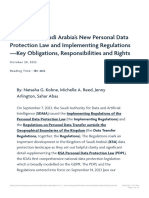 Kingdom of Saudi Arabia's New Personal Data Protection Law and Implementing Regu