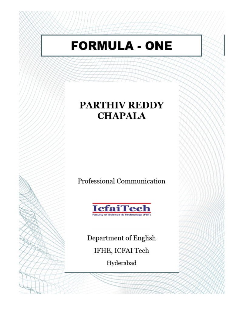 English Report Parthiv Reddy | PDF | Formula One | Auto Racing