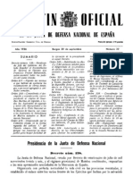 J00125-00126 Decreto Que Nombra a Franco Jefe Del Estado