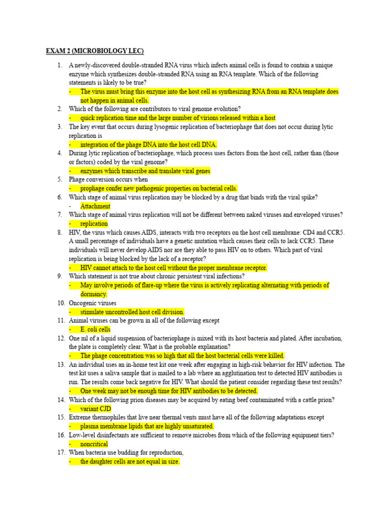 Exam 2 Micro Pdf Virus Bacteriophage