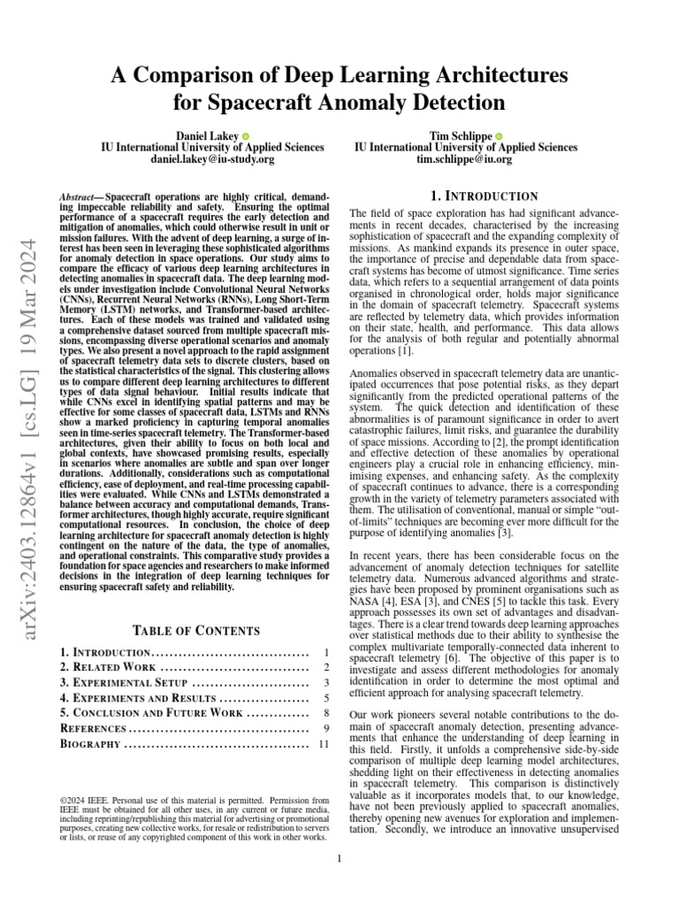 Deep Learning for Spacecraft Anomaly Detection | PDF | Deep Learning ...