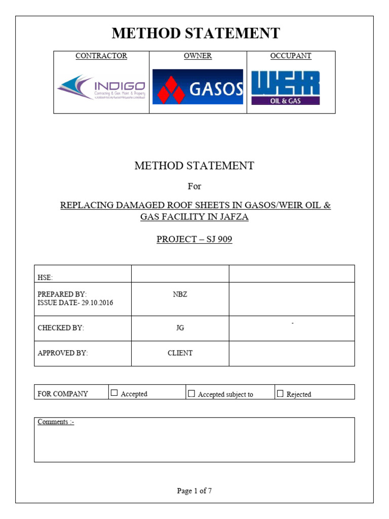 Method Statement | PDF