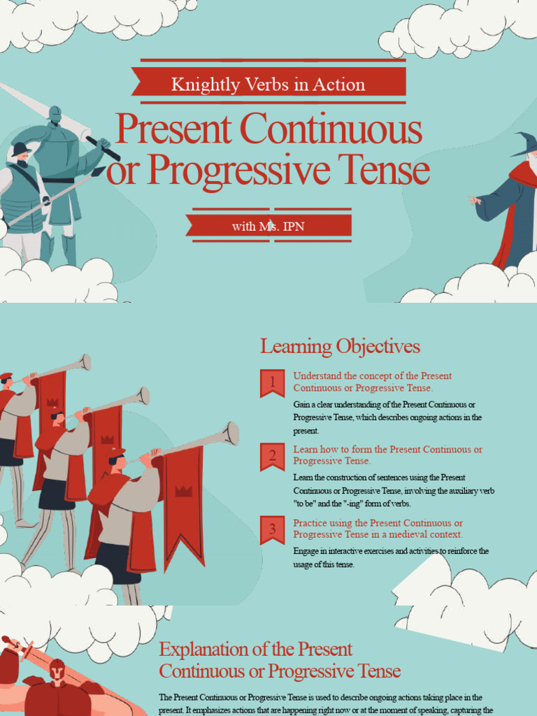 Present Continuous Presentation Pdf Grammatical Tense Verb