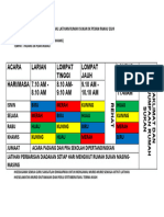 Jadual Latihan Rumah Sukan