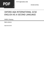 9280 International Gcse English As A Second Language Reading Mark Scheme v2