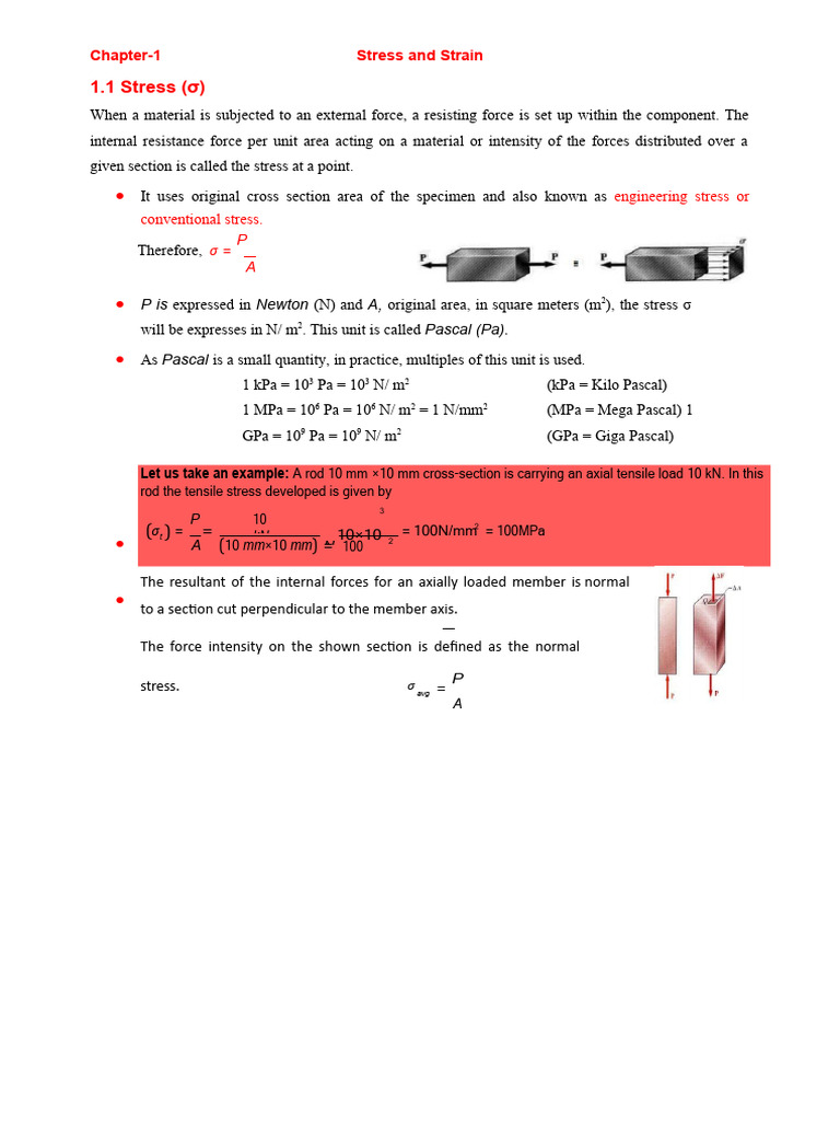 Stress Strain Notes Pdf