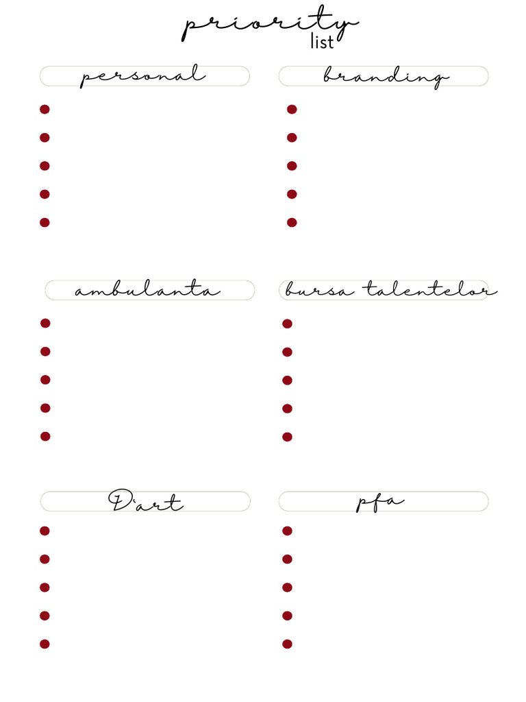 Priority Planner Pdf