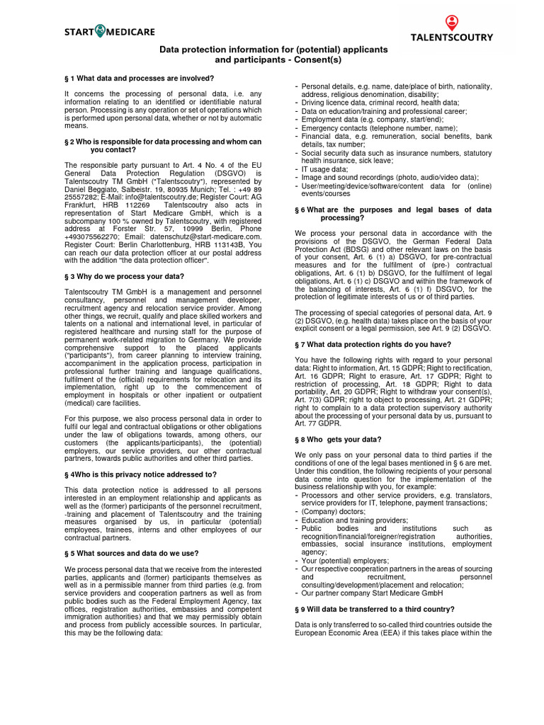 04 - Data Protection Clause | PDF | Employment | Justice