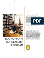 Program Plan Scholarship Draft