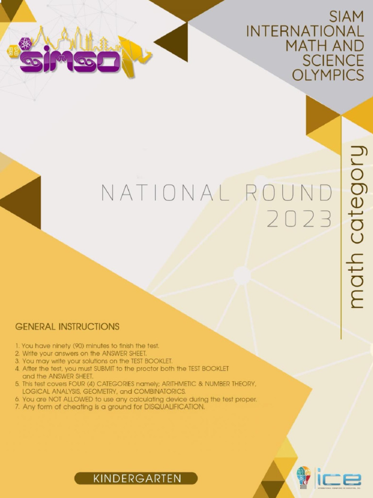 SIMSO Math Sample Questions | PDF | Teaching Methods & Materials