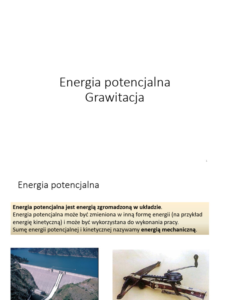 Wzór Energia Potencjalna Wykład 5 Energia Potencjalna | PDF