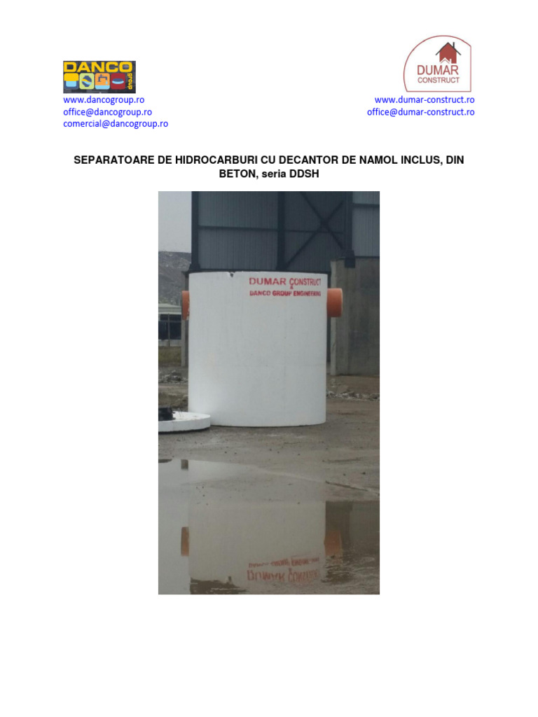 Separatoare de Hidrocarburi DDSH Danco | PDF