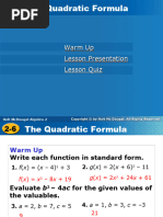 Warm Up Lesson Presentation Lesson Quiz