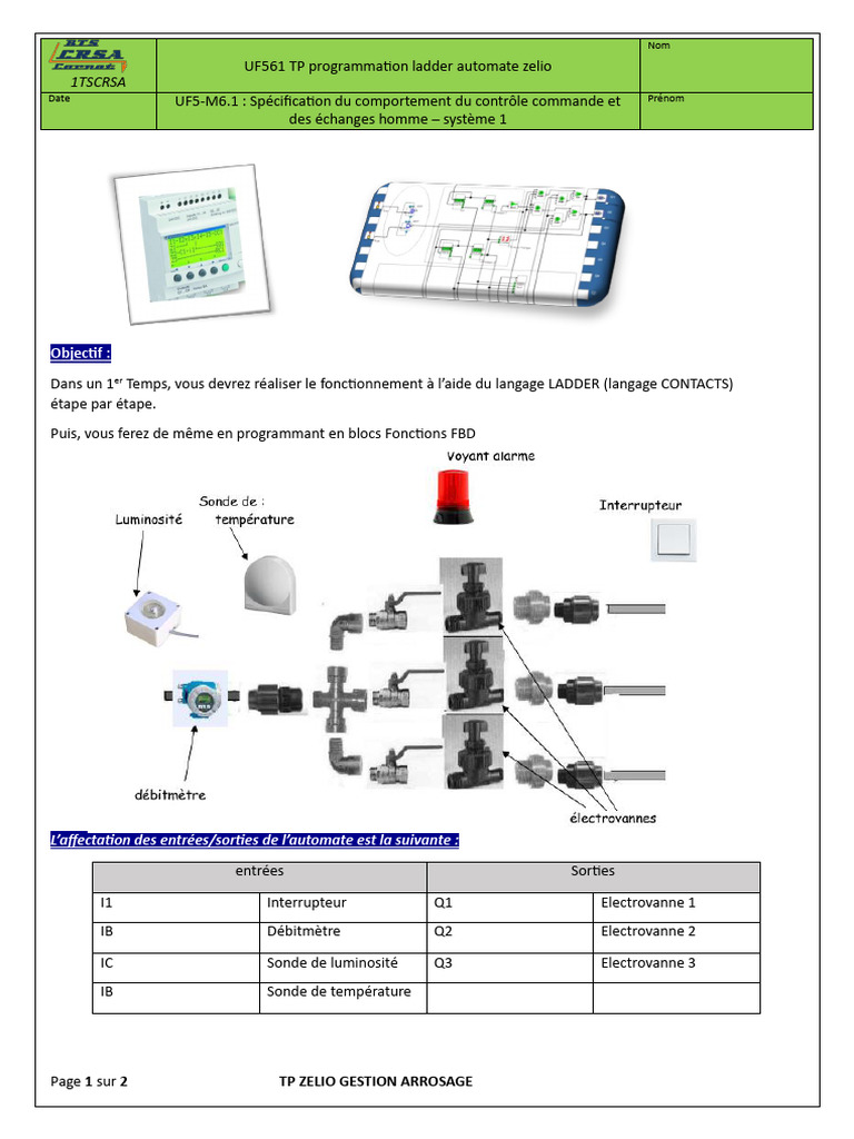 Programmation Automate Zelio Arrosage | PDF | Sciences et mathématiques ...
