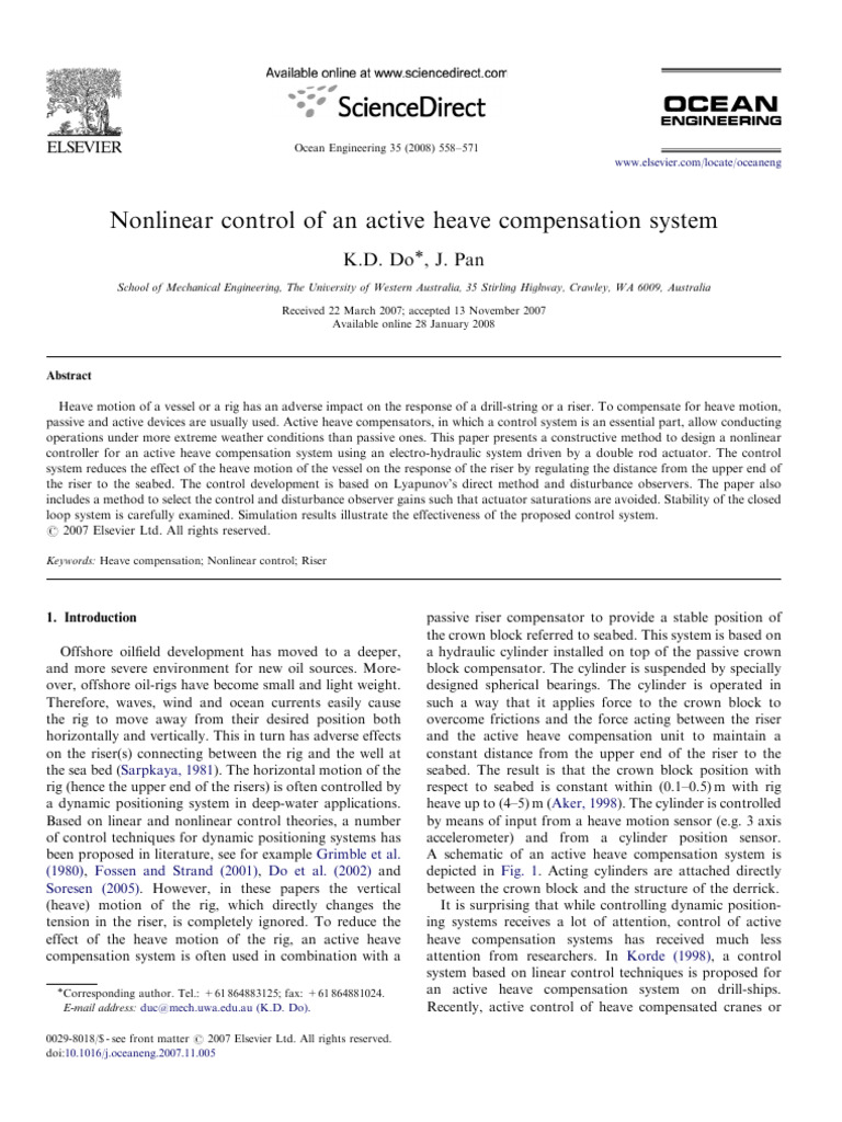 Non Linear Control | PDF