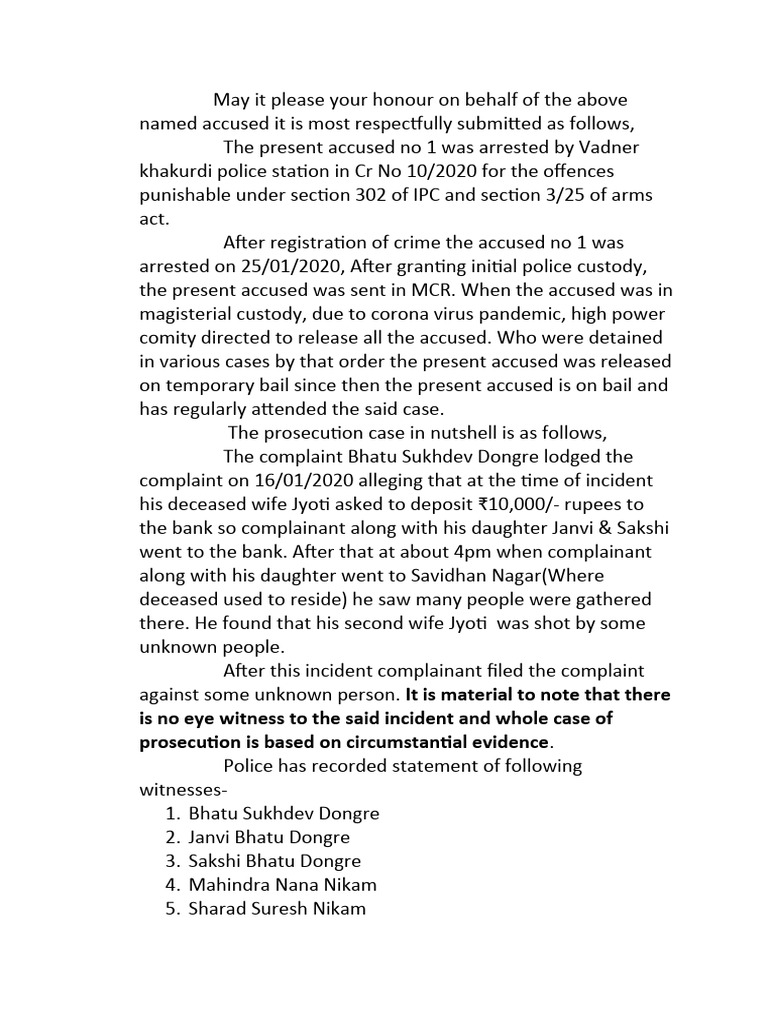 Is no eye witness to the said incident and whole case of prosecution is