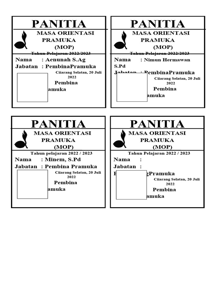 Panitia Masa Orientasi Pramuka 2022/2023 | PDF