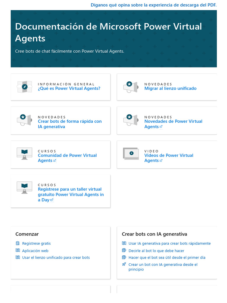 Creación de Bots con Power Virtual Agents | PDF | Internet Bot ...