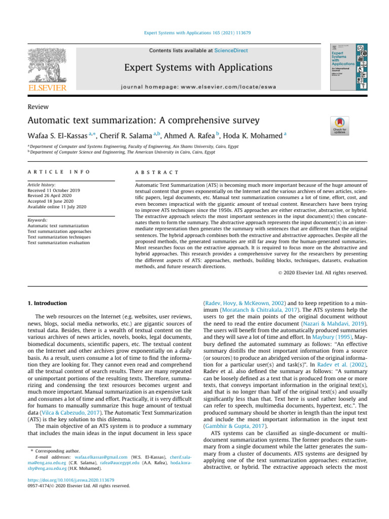 Comprehensive Survey on Text Summarization | PDF | Information Science ...