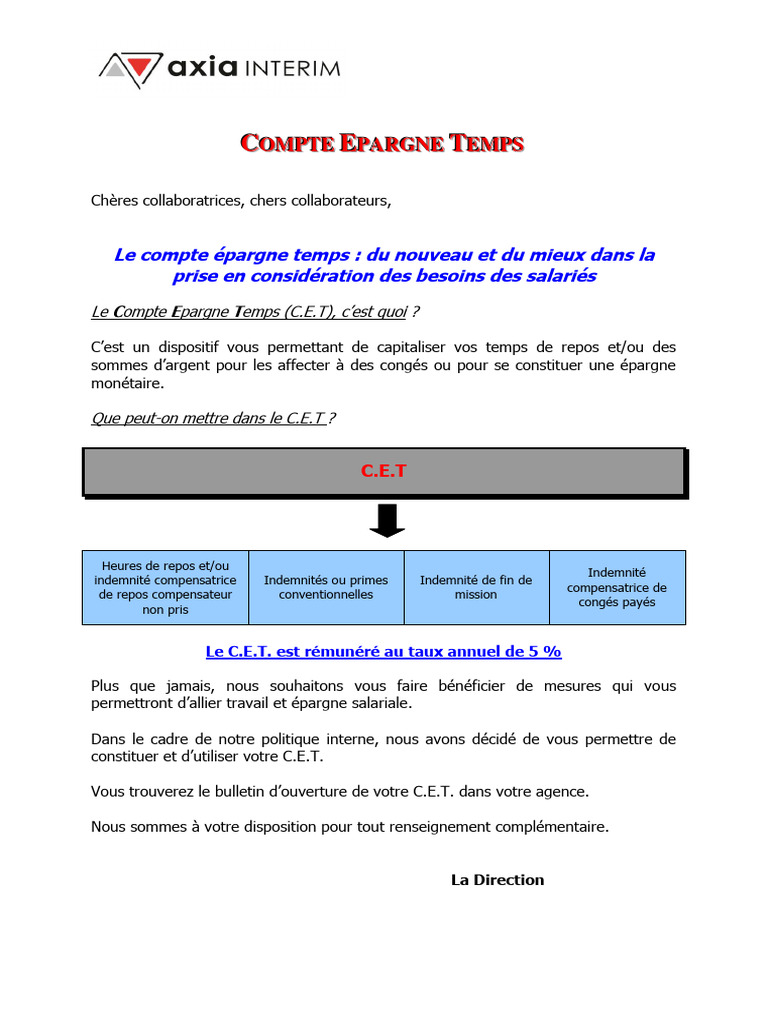 Compte Épargne Temps : Nouveautés 2023 | PDF | Économie