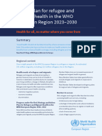 Summary - Regional Action Plan For Refugee and Migrant Health 2023 2030en
