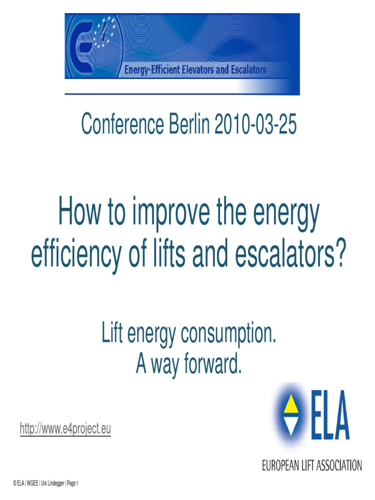 Energy Efficiency in Lifts & Escalators | PDF | Elevator | Efficient ...