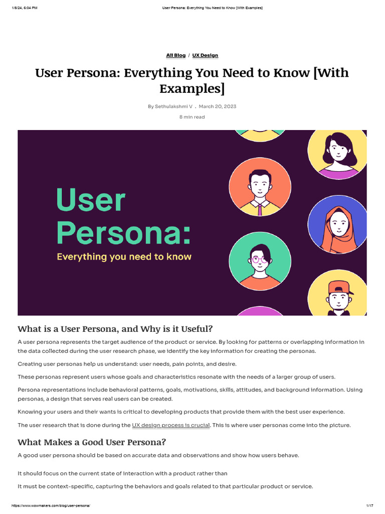 User Persona - Everything You Need To Know (With Examples) | PDF ...