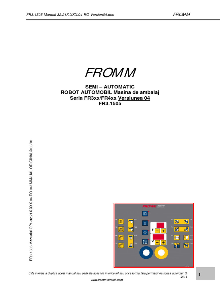 Manual de Uso Robot Embalador FR3xx | PDF