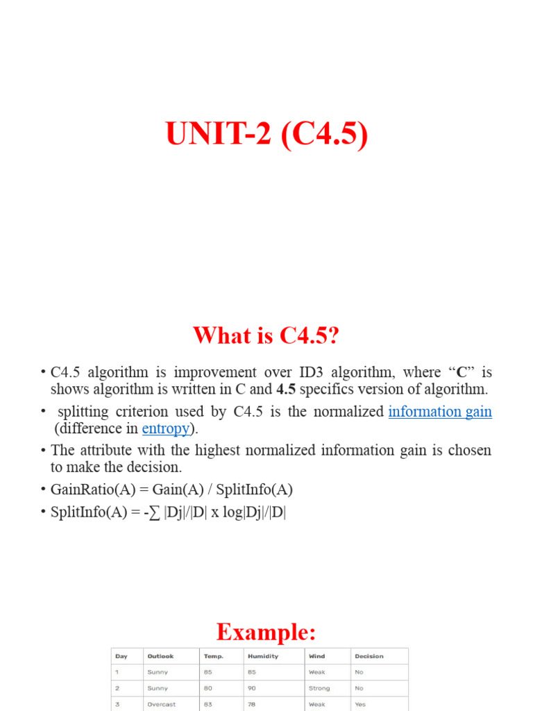 Unit2 C4.5 | PDF