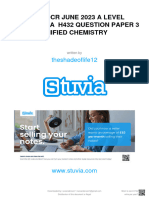 Stuvia 4802814 Final Ocr June 2023 A Level Chemistry A h432 Question Paper 3 Unified Chemistry