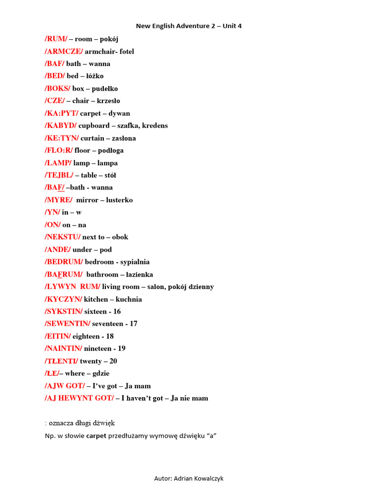NEA 2 Unit 4 Slownictwo I Gramatyka | PDF