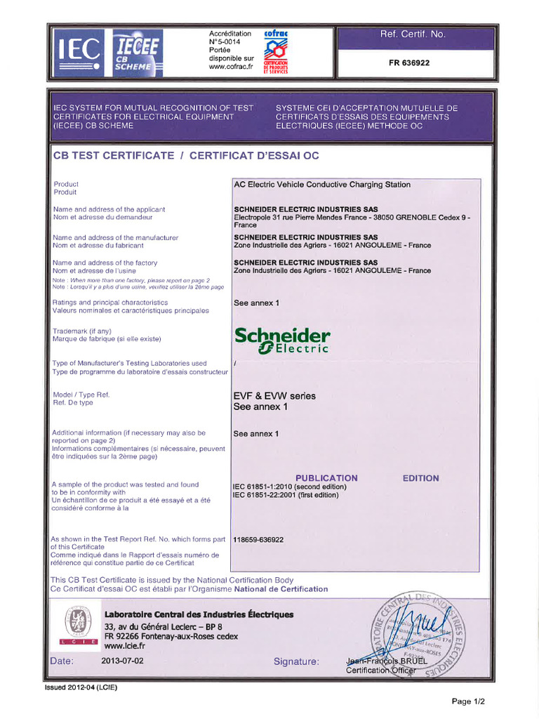 Certification CB SCHEME PDF