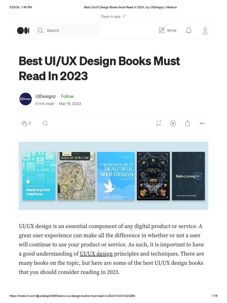Best UI - UX Design Books Must Read in 2023 - by UIDesignz - Medium ...