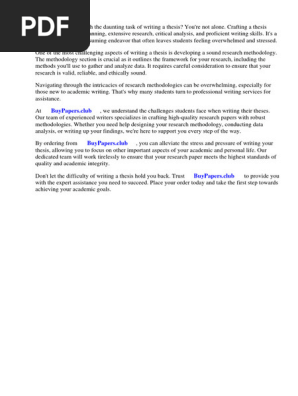Sample Research Paper Methodology