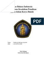 Tugas Bahasa Indonesia Kesalahan Penulisan Ejaan