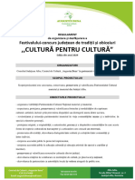 Regulament ,,cultura Pentru Cultura,, 2024
